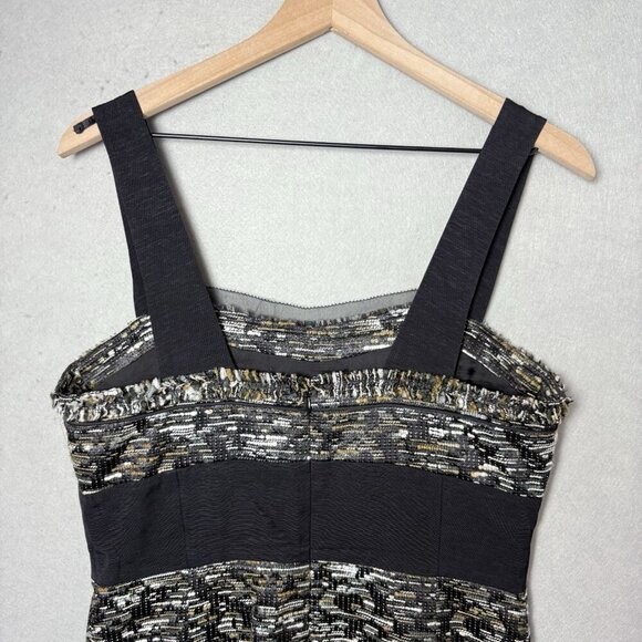 Aysha Women’s Tweed Sleeveless Dressy Mini Dress Metallic Weave Black Multi - Picture 9 of 16